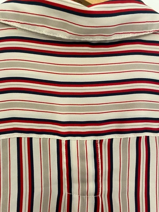 Free People ‘Mad About You’ Striped Button Down Blouse Fits Oversized XS - Picture 8 of 9